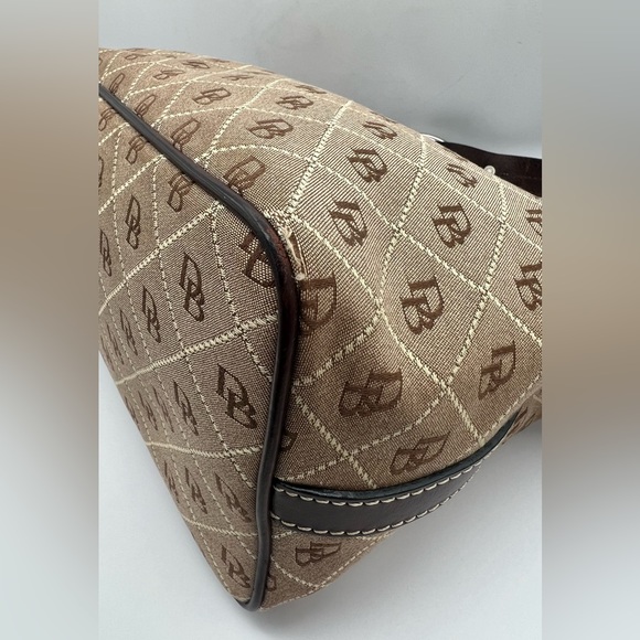 Brown Dooney & Bourke Canvas Monogram with Leather Trim Hobo - Picture 9 of 15